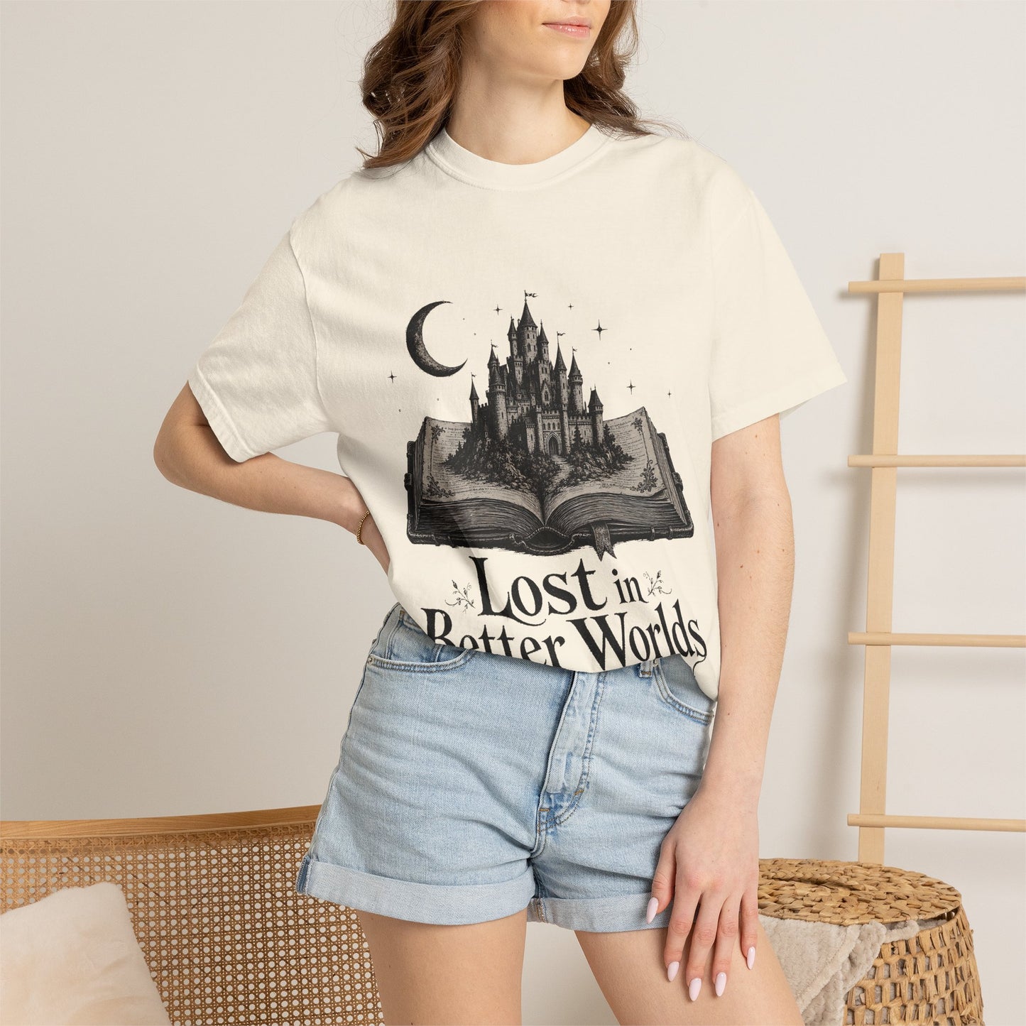 Lost in Better Worlds Romantasy Reader T-Shirt