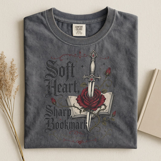 Soft Heart, Sharp Bookmark Romantasy Reader T-Shirt