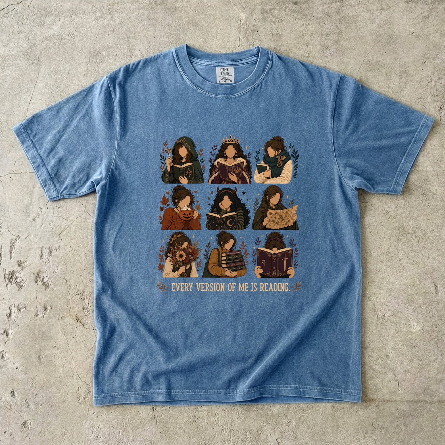 Every Version of Me Is Reading Romantasy Reader T-Shirt