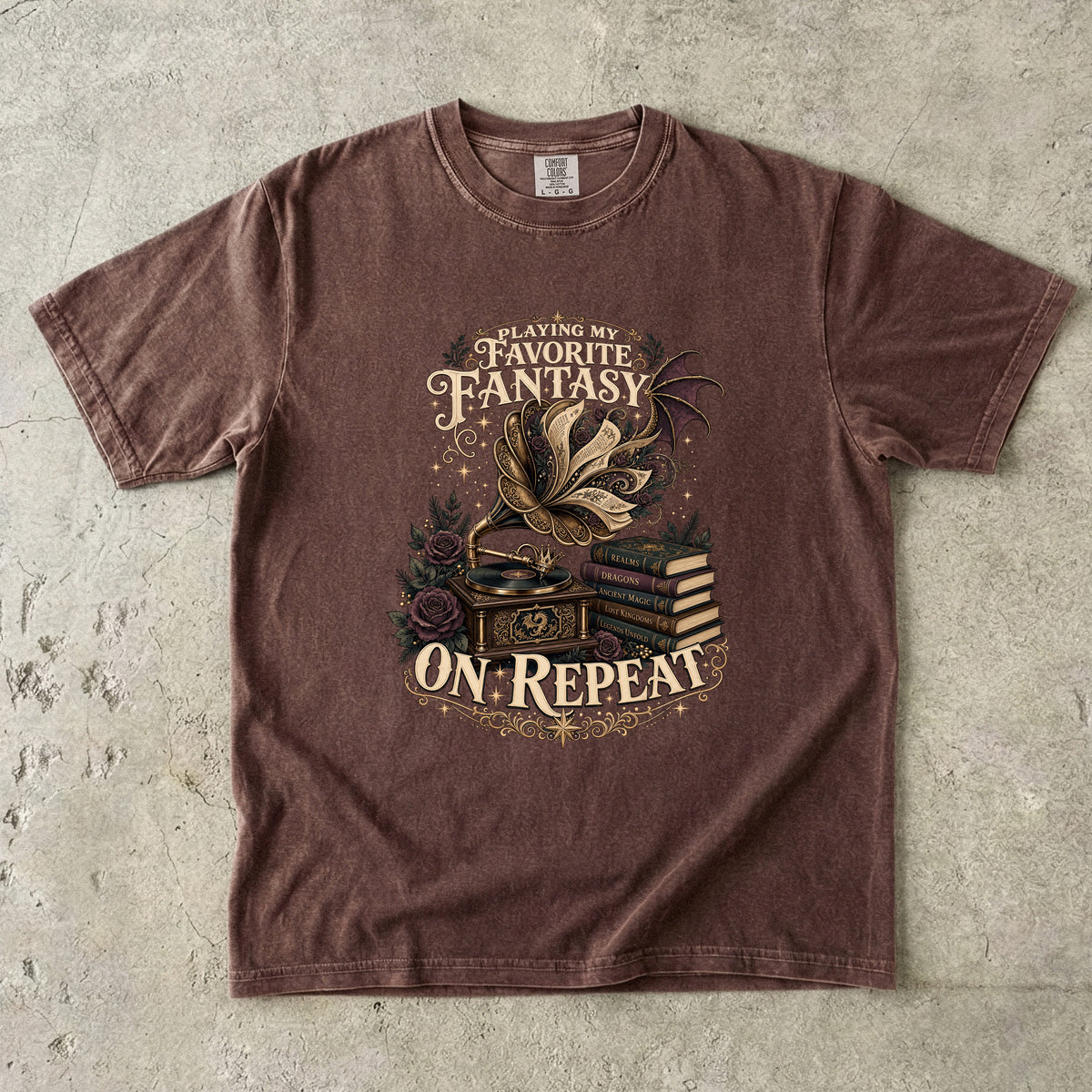 Playing My Favorite Fantasy on Repeat Romantasy Reader T-Shirt