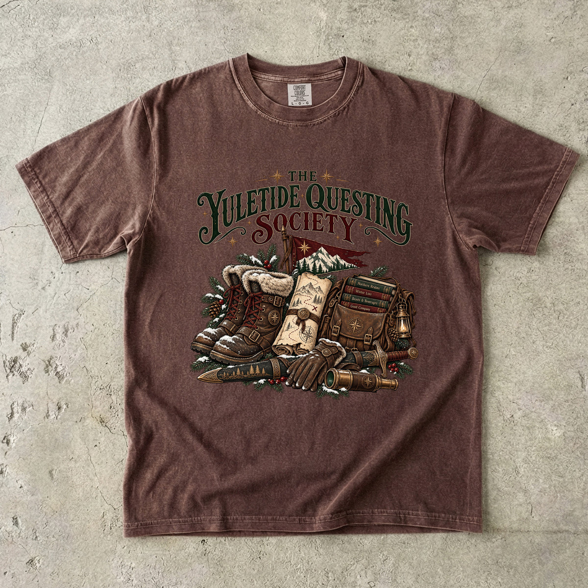The Yuletide Questing Society Romantasy Reader T-Shirt