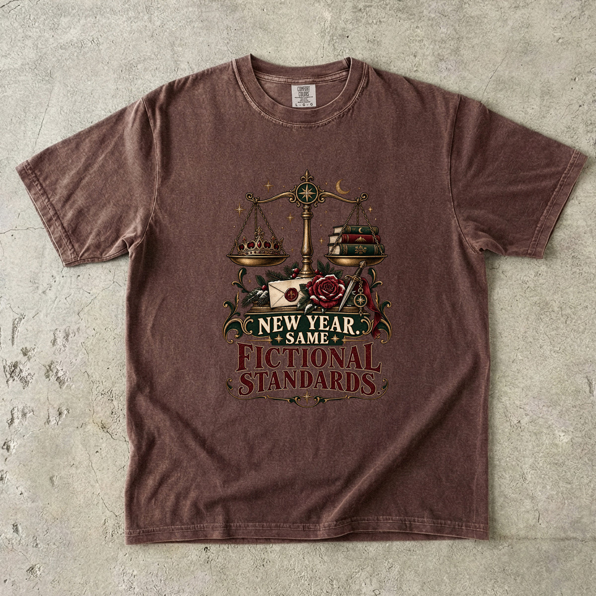 New Year, Same Fictional Standards Romantasy Reader T-Shirt