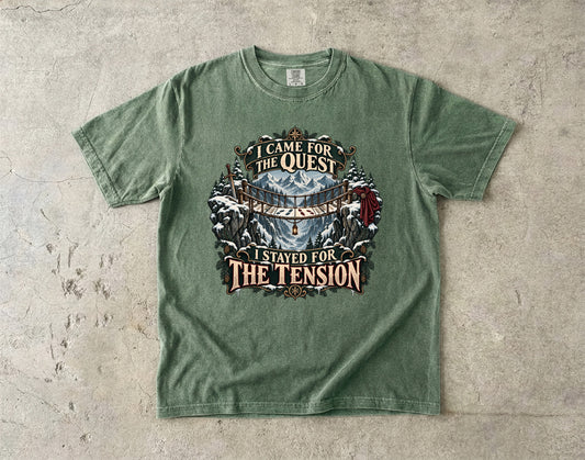 I Came for the Quest, I Stayed for the Tension Romantasy Reader T-Shirt