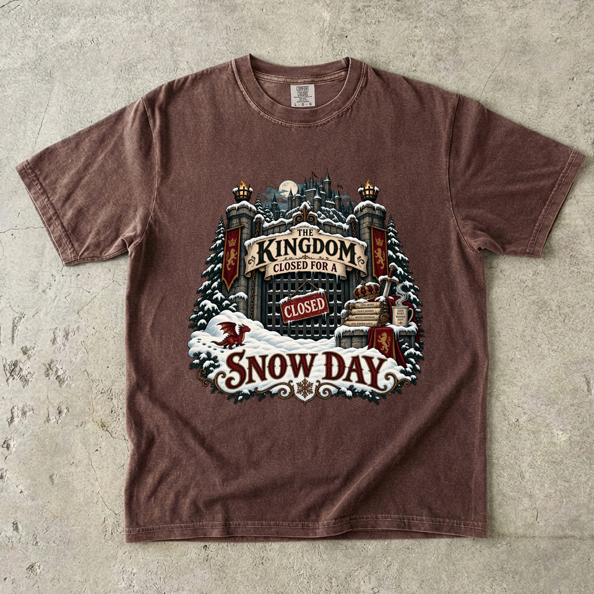 The Kingdom Closed for a Snow Day Romantasy Reader T-Shirt