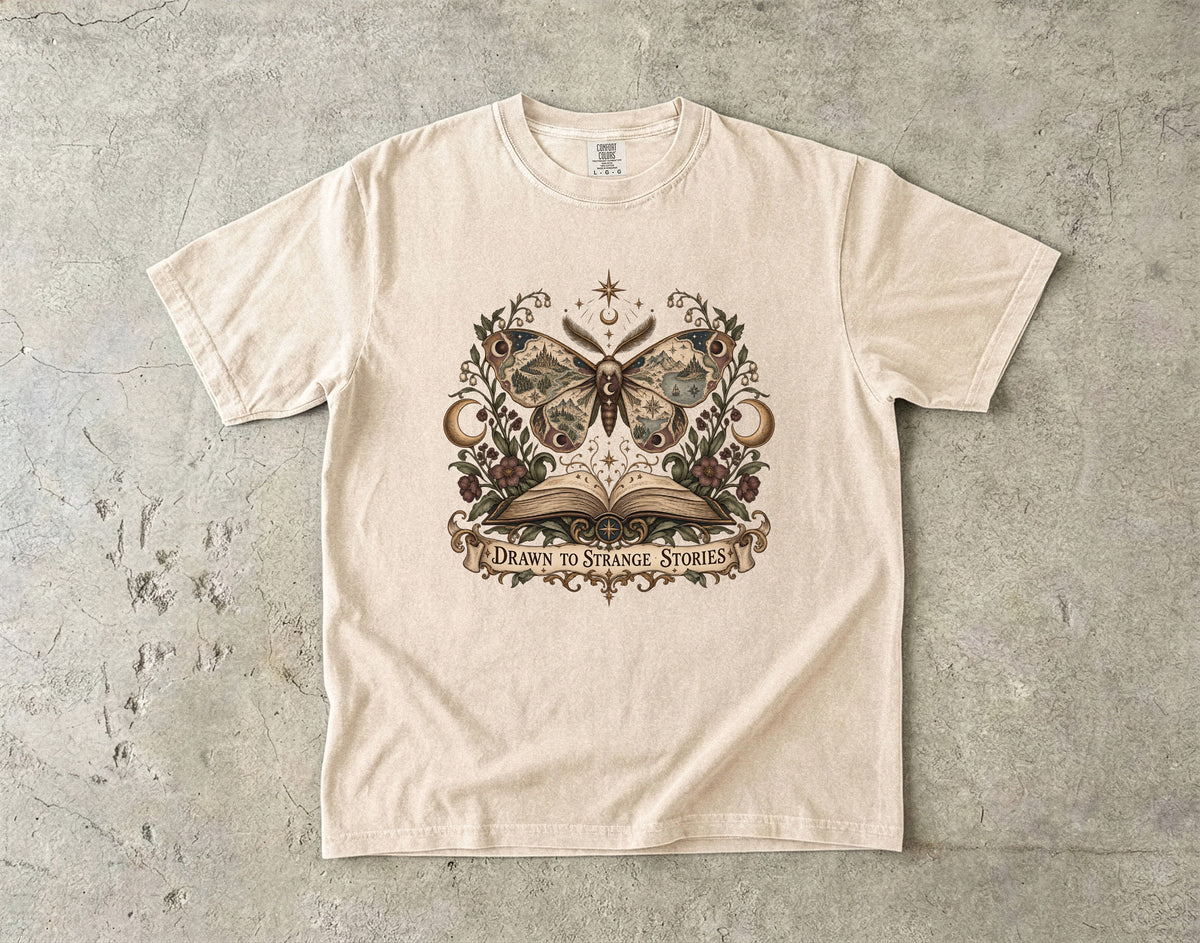 Drawn to Strange Stories Romantasy Reader T-Shirt