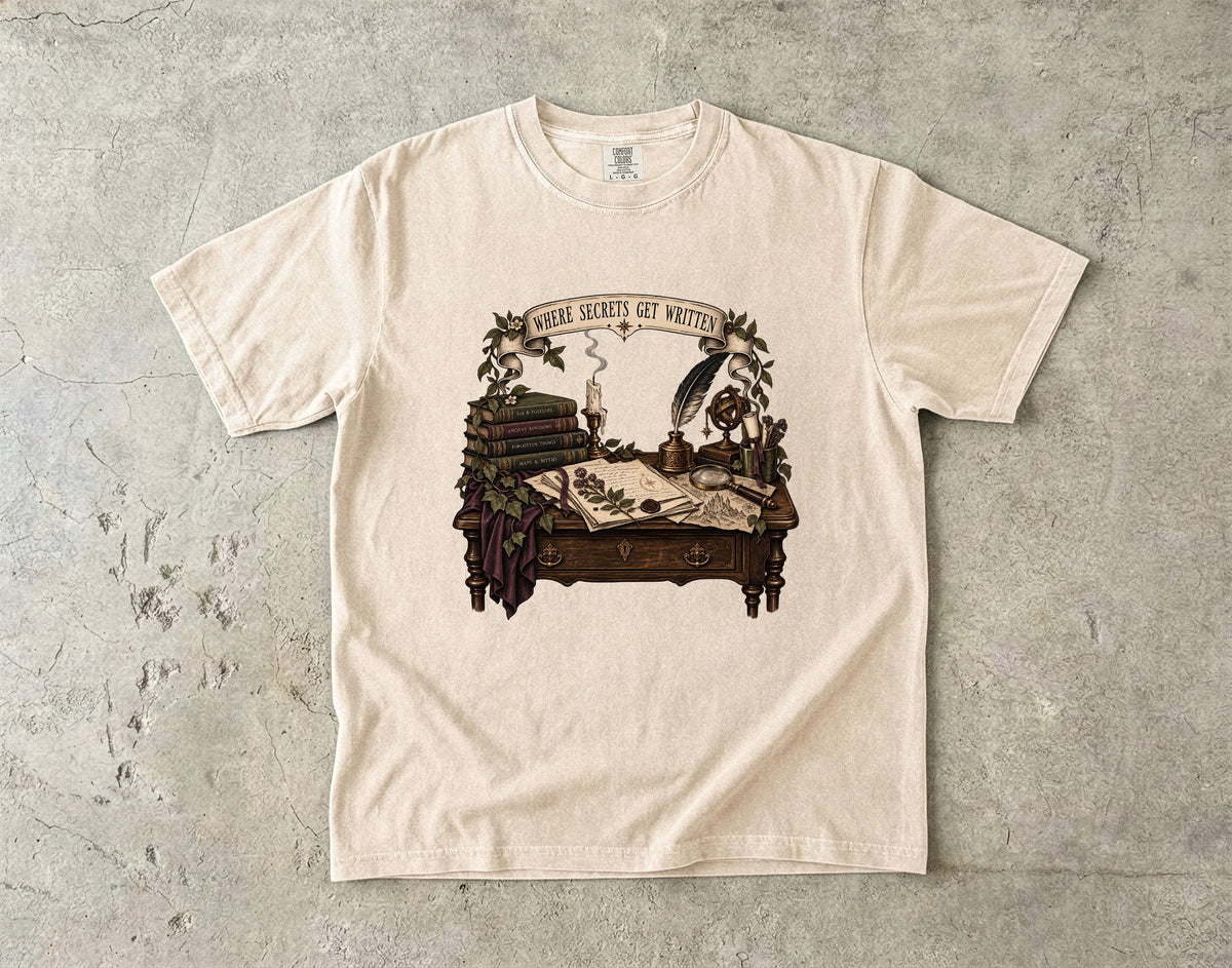 Where Secrets Get Written Romantasy Reader T-Shirt