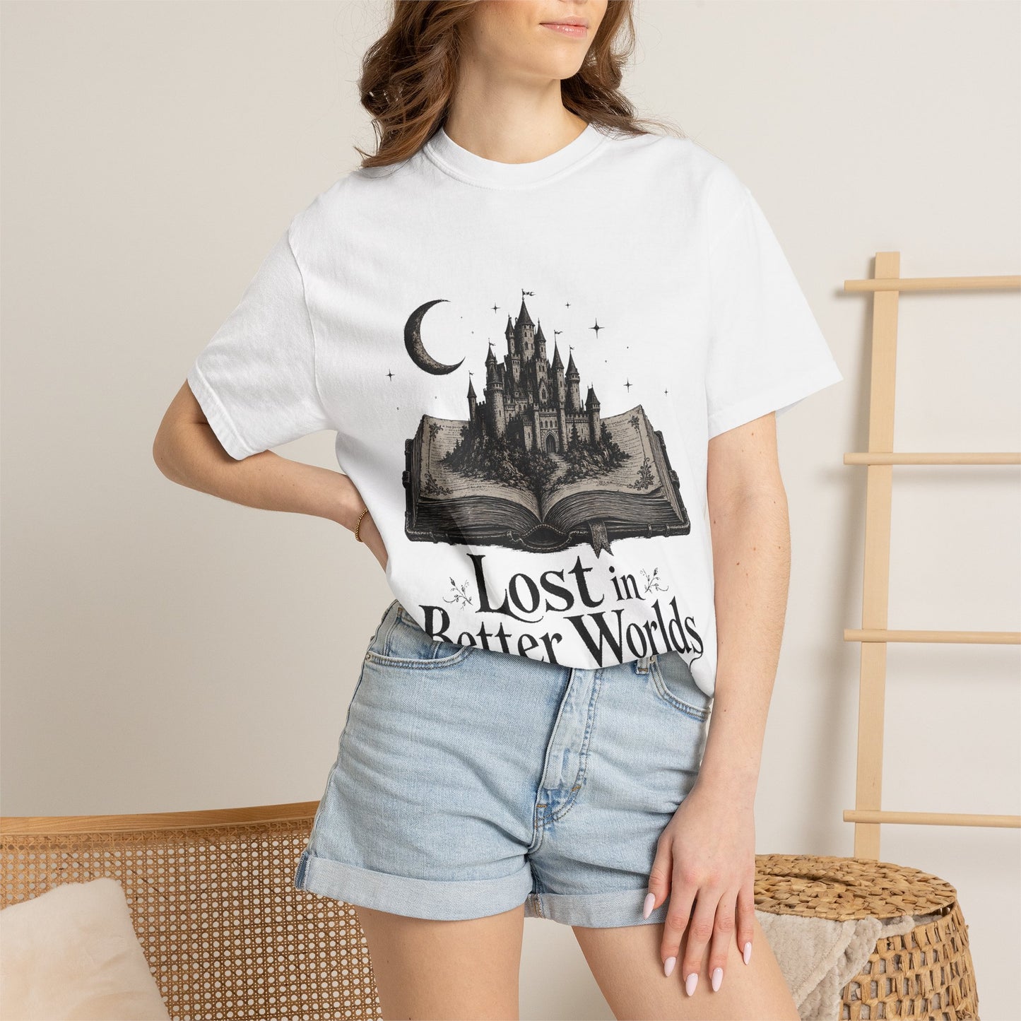 Lost in Better Worlds Romantasy Reader T-Shirt