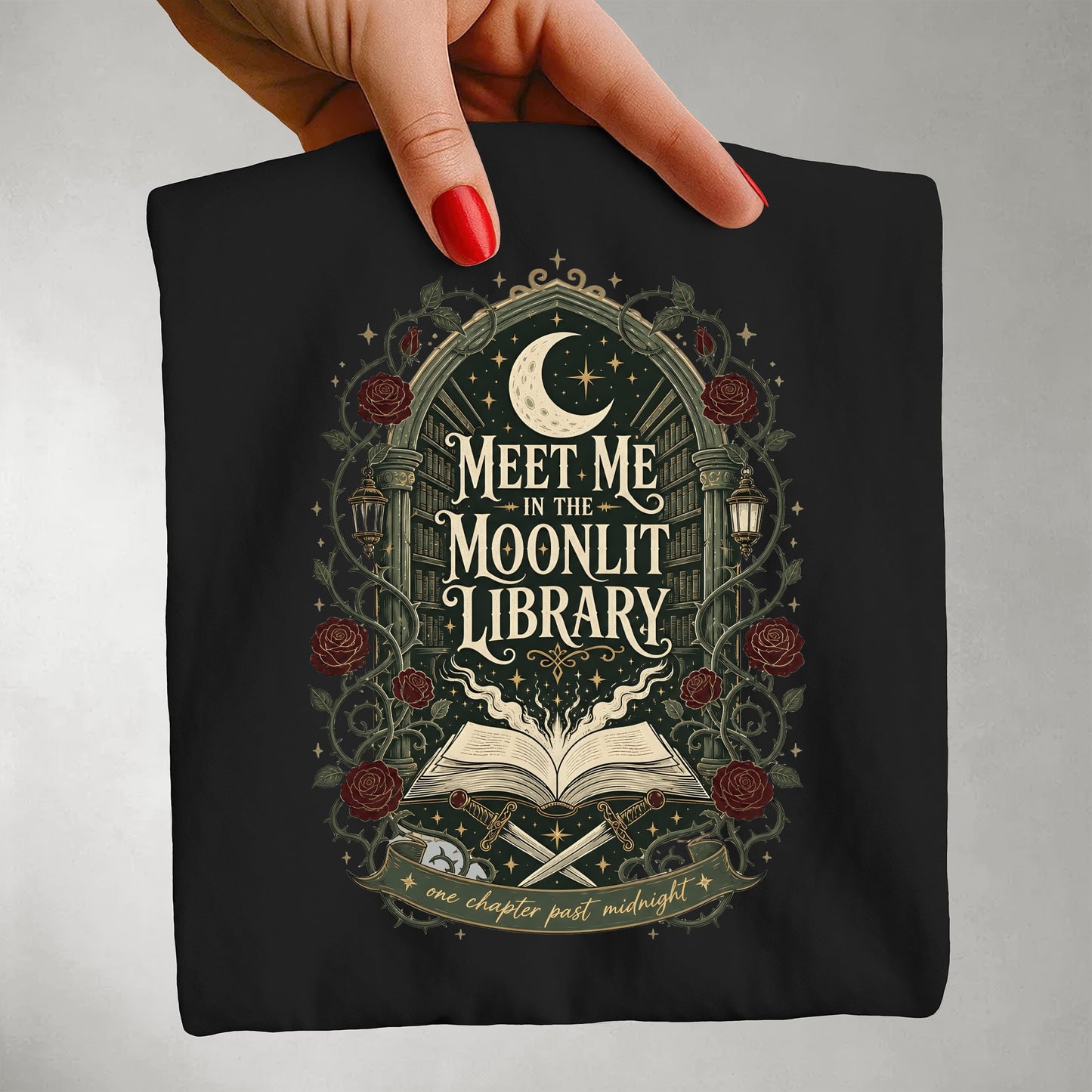 Moonlit Library T-Shirt