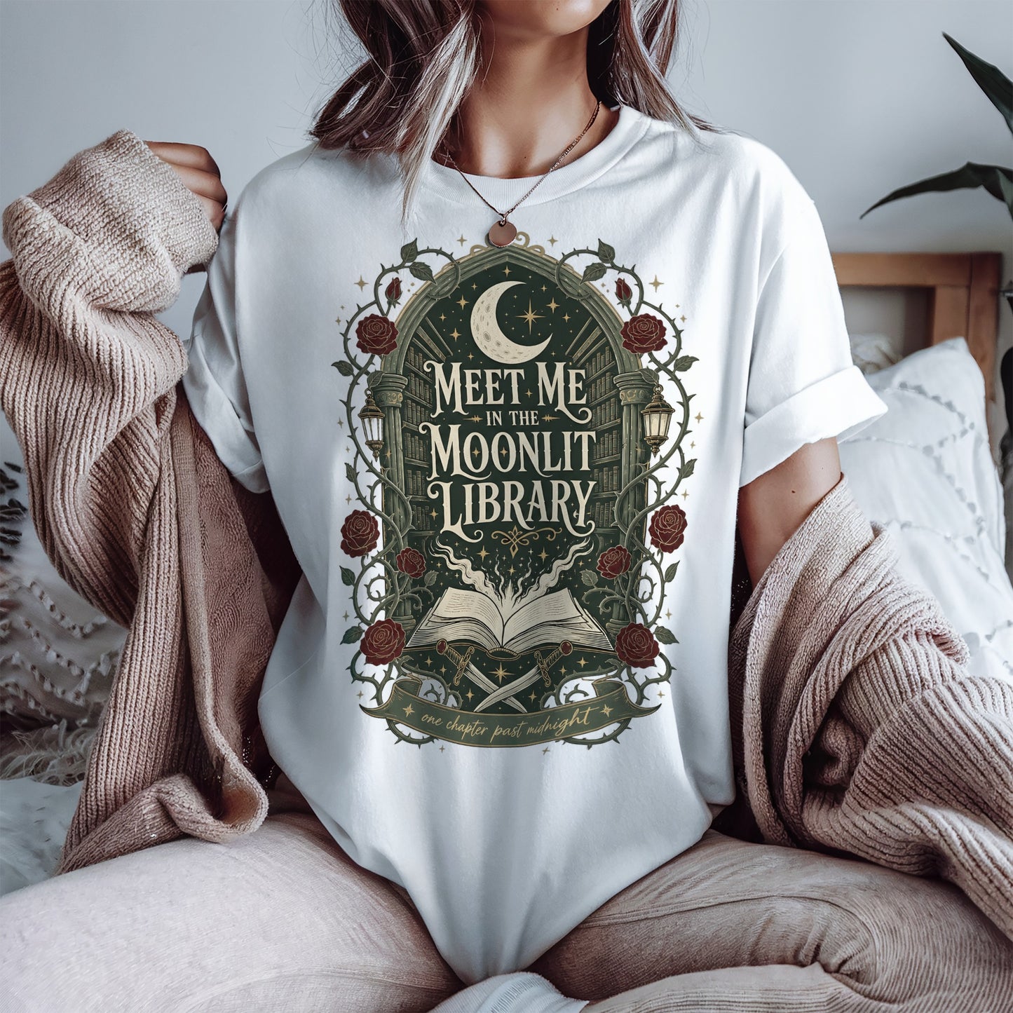 Moonlit Library T-Shirt