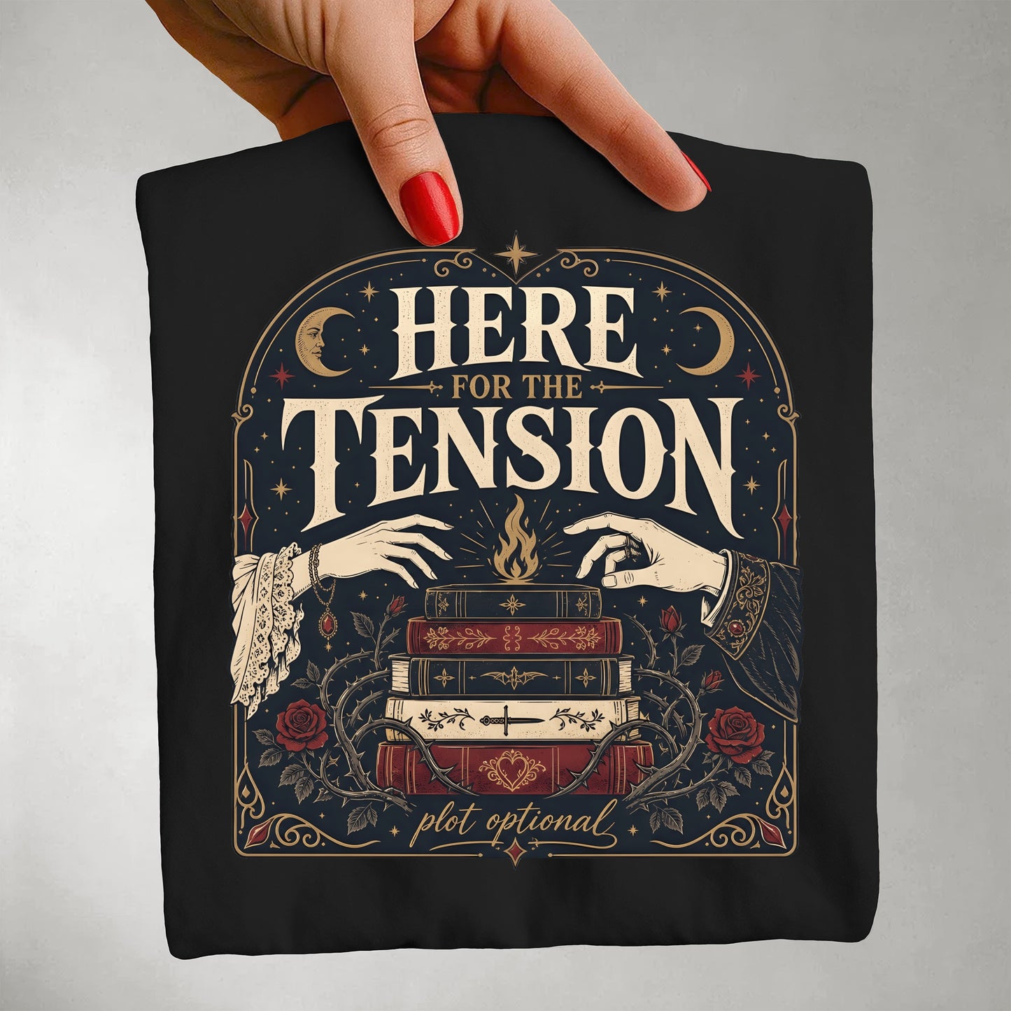 Here for the Tension Romantasy Reader T-Shirt