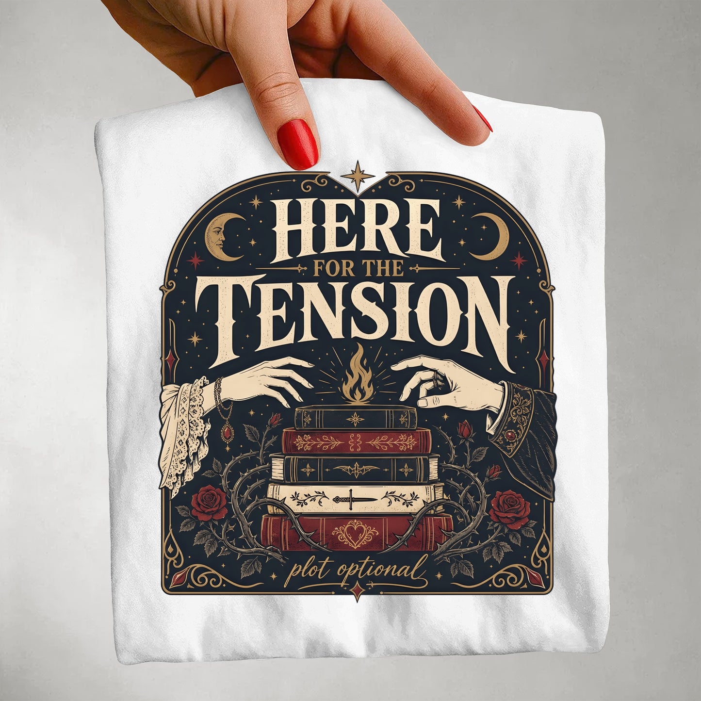 Here for the Tension Romantasy Reader T-Shirt
