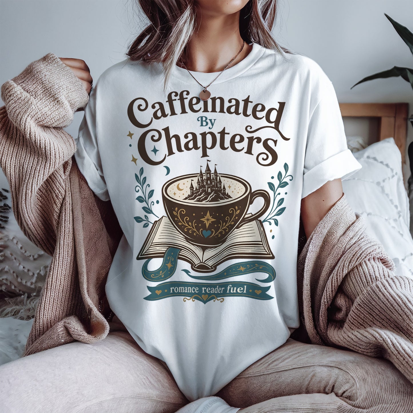 Caffeinated by Chapters Romantasy Reader T-Shirt