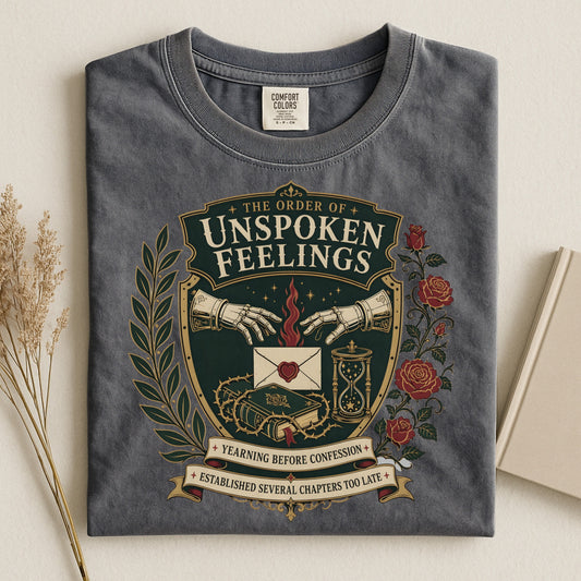 The Order of Unspoken Feelings Romantasy Reader T-Shirt