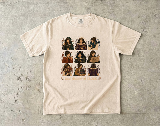 Every Version of Me Is Reading Romantasy Reader T-Shirt