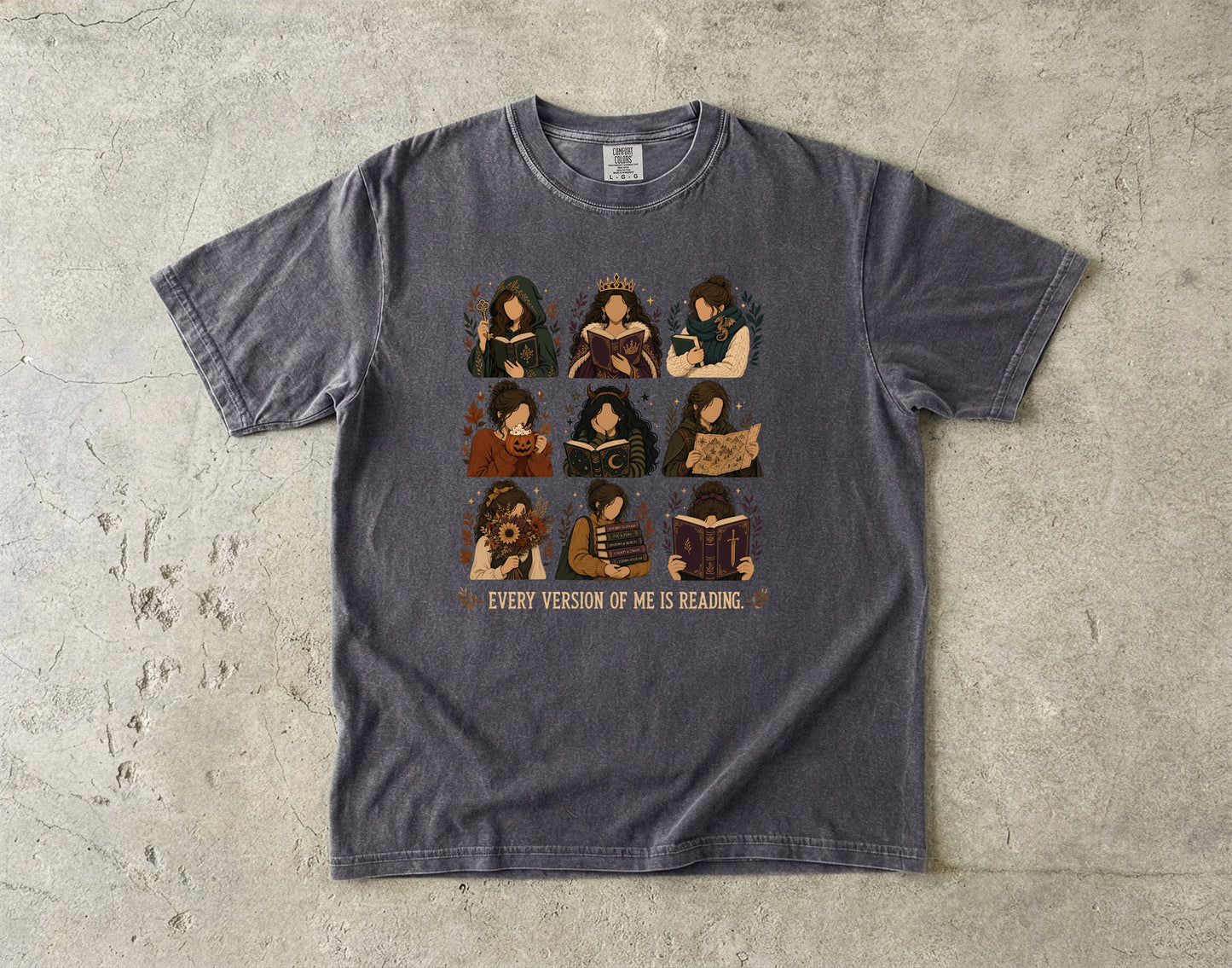 Every Version of Me Is Reading Romantasy Reader T-Shirt