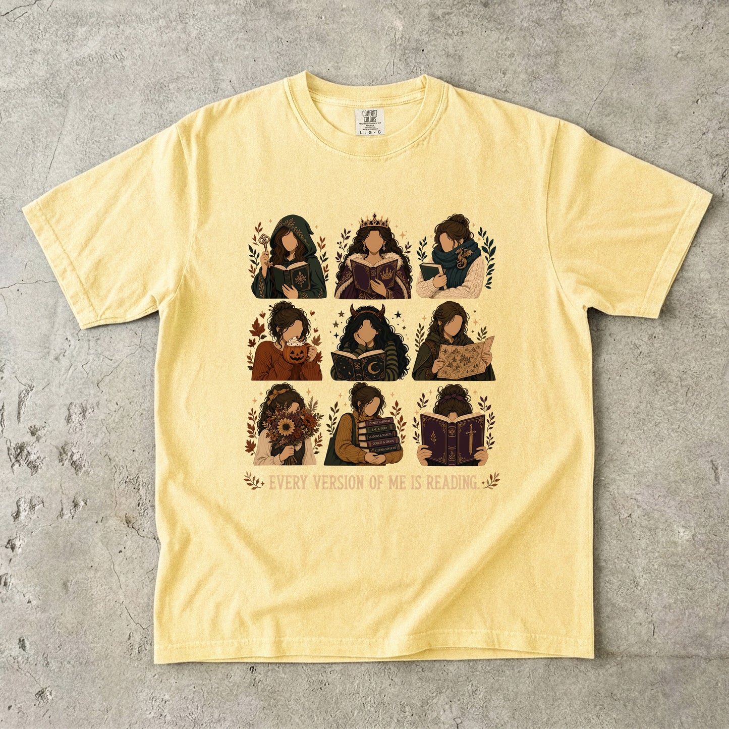 Every Version of Me Is Reading Romantasy Reader T-Shirt
