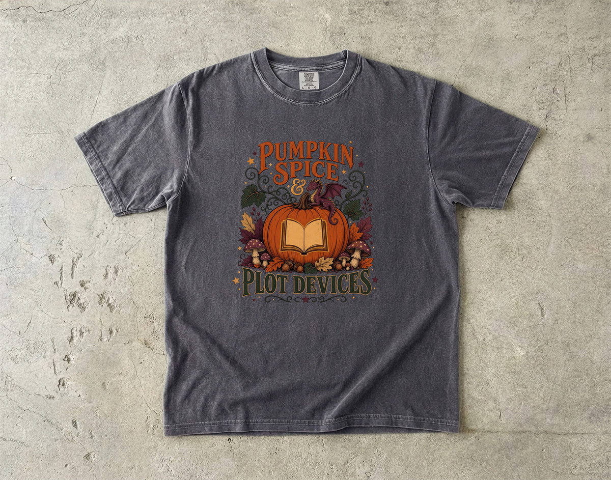 Pumpkin Spice & Plot Devices Romantasy Reader T-Shirt