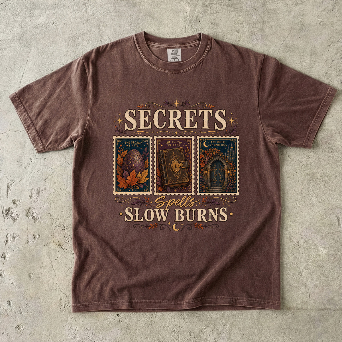 Secrets, Spells & Slow Burns Romantasy Reader T-Shirt