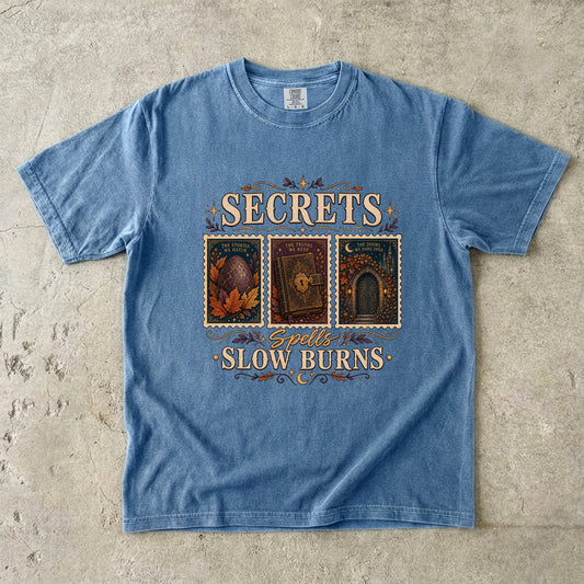 Secrets, Spells & Slow Burns Romantasy Reader T-Shirt