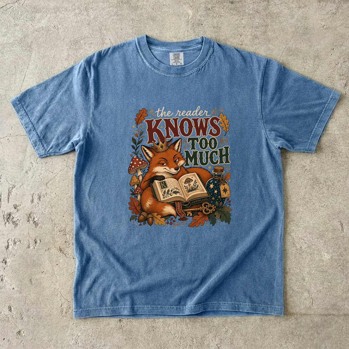 The Reader Knows Too Much Fox Romantasy Reader T-Shirt