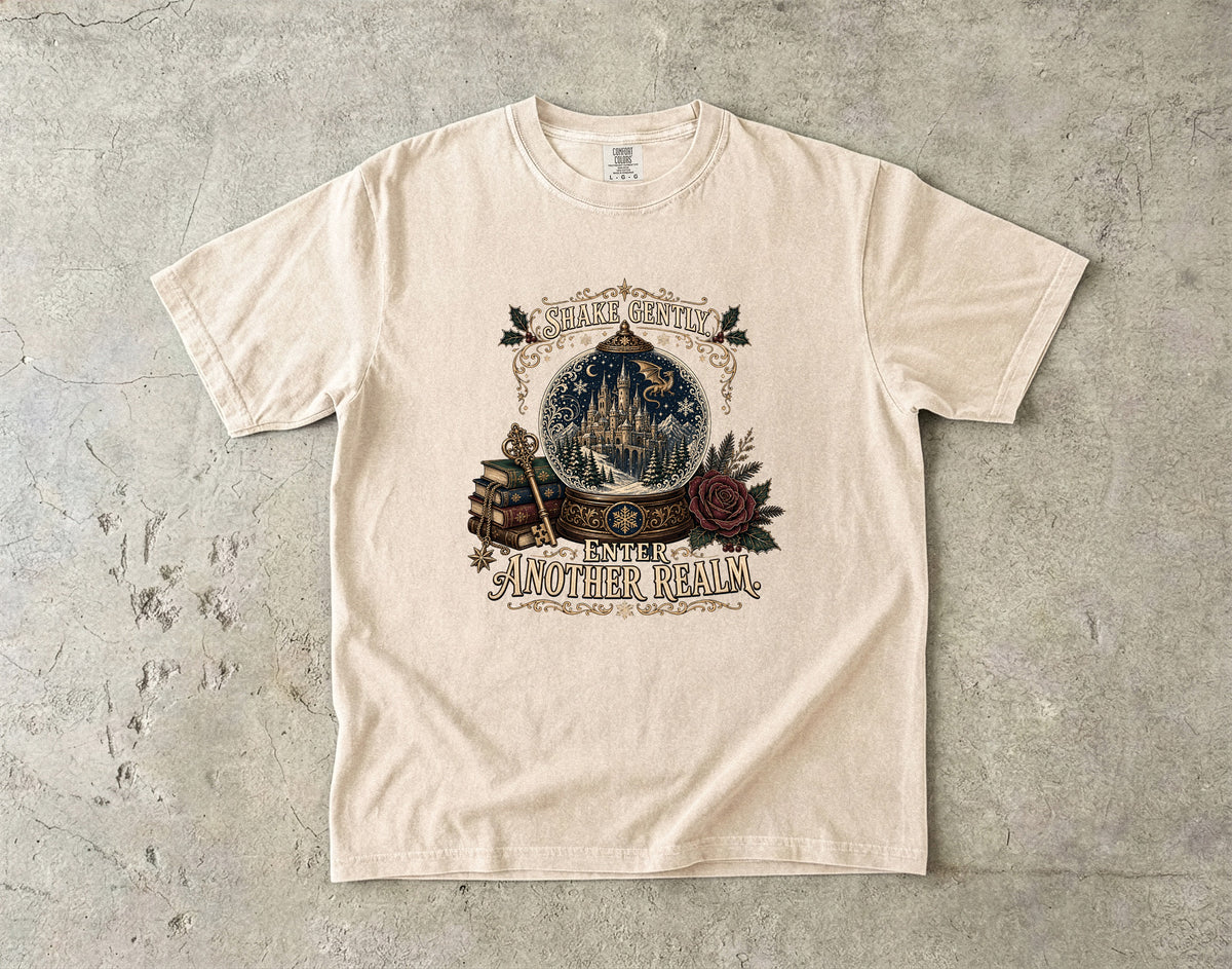 Shake Gently, Enter Another Realm Romantasy Reader T-Shirt