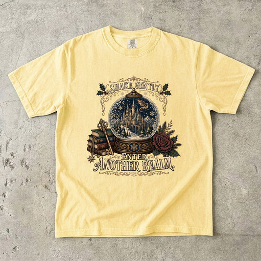 Shake Gently, Enter Another Realm Romantasy Reader T-Shirt