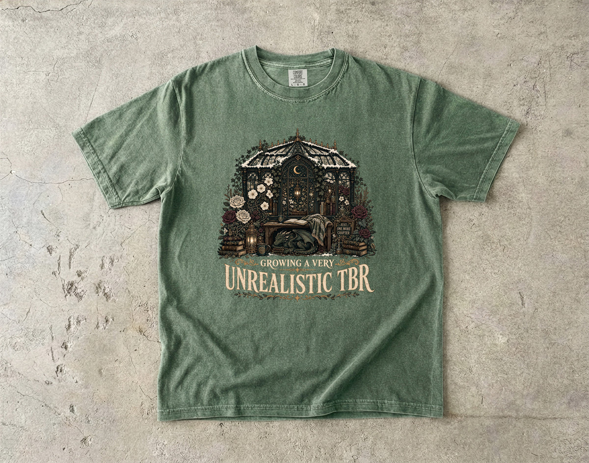 Growing a Very Unrealistic TBR Romantasy Reader T-Shirt