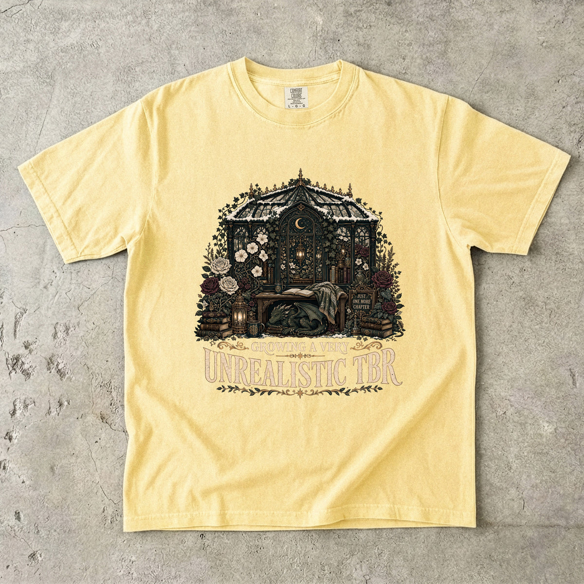 Growing a Very Unrealistic TBR Romantasy Reader T-Shirt