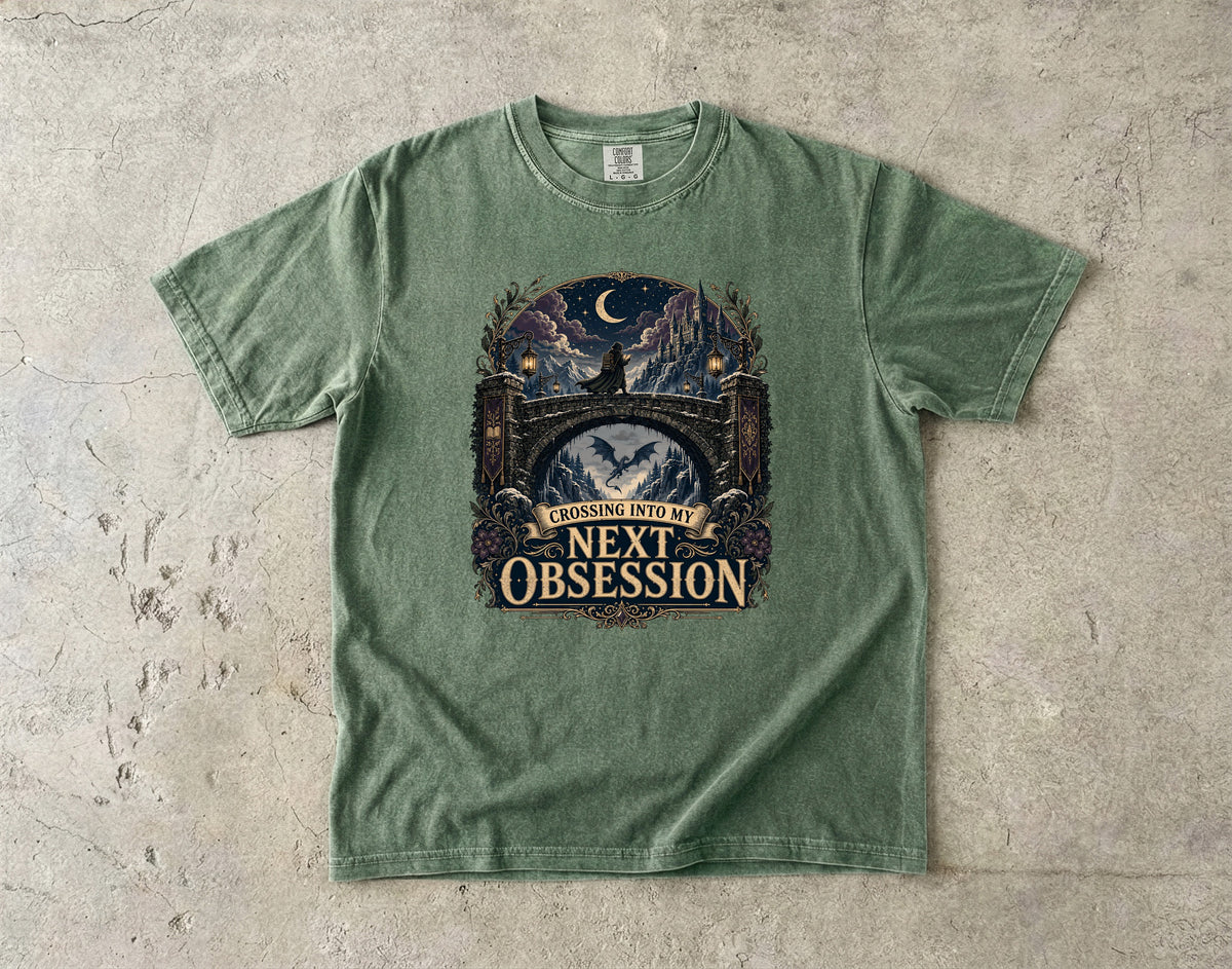 Crossing Into My Next Obsession Romantasy Reader T-Shirt