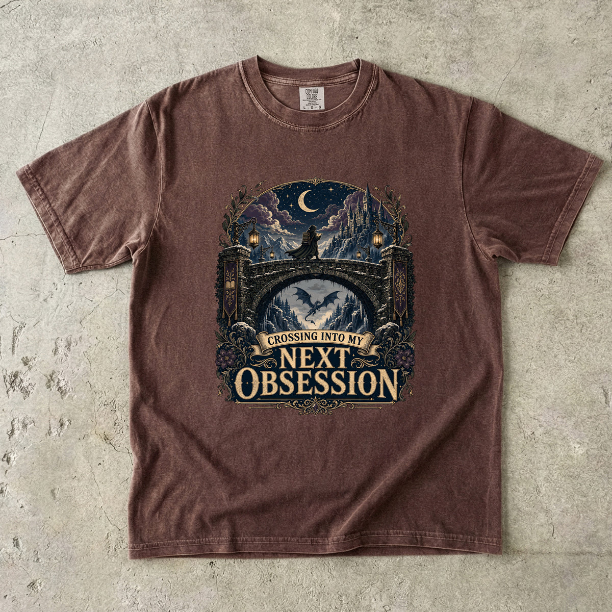 Crossing Into My Next Obsession Romantasy Reader T-Shirt
