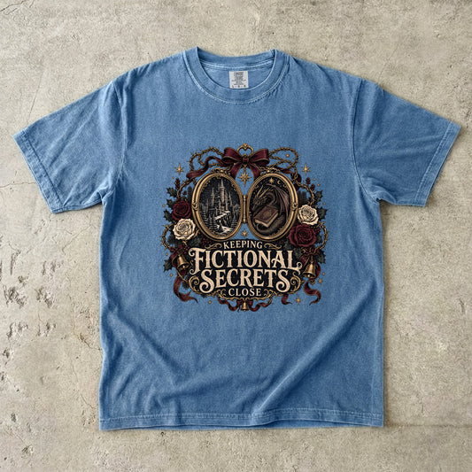 Keeping Fictional Secrets Close Romantasy Reader T-Shirt