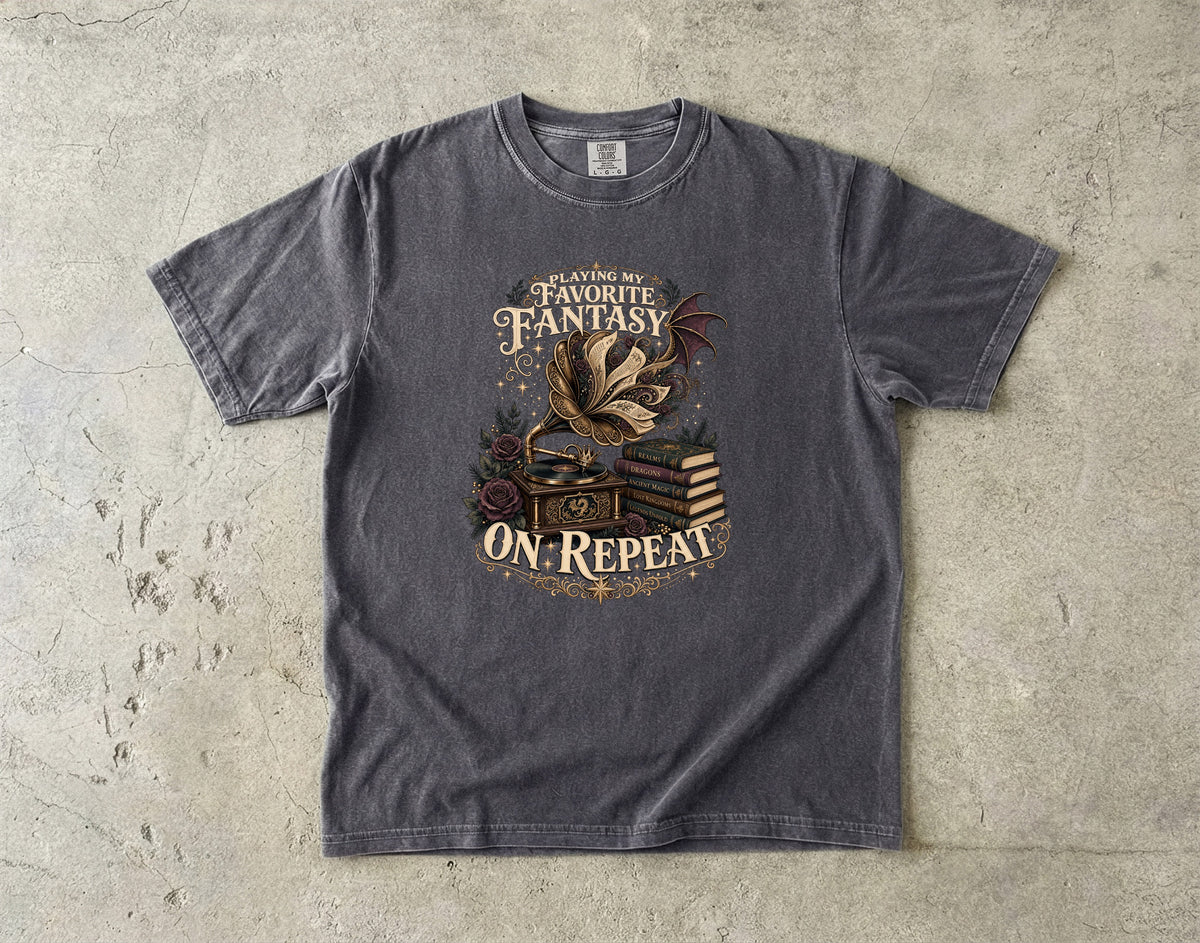 Playing My Favorite Fantasy on Repeat Romantasy Reader T-Shirt