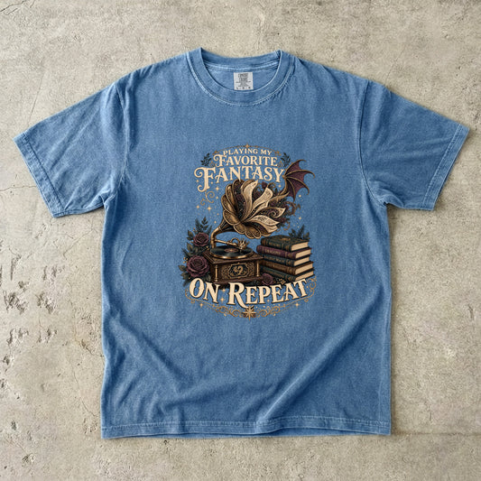 Playing My Favorite Fantasy on Repeat Romantasy Reader T-Shirt