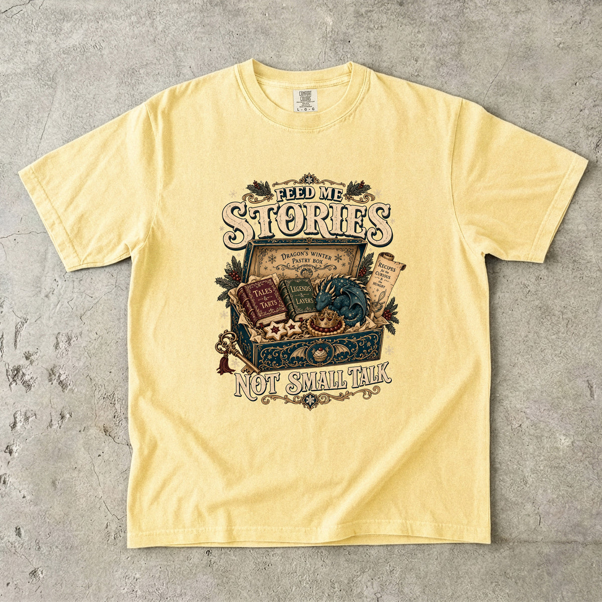 Feed Me Stories, Not Small Talk Romantasy Reader T-Shirt