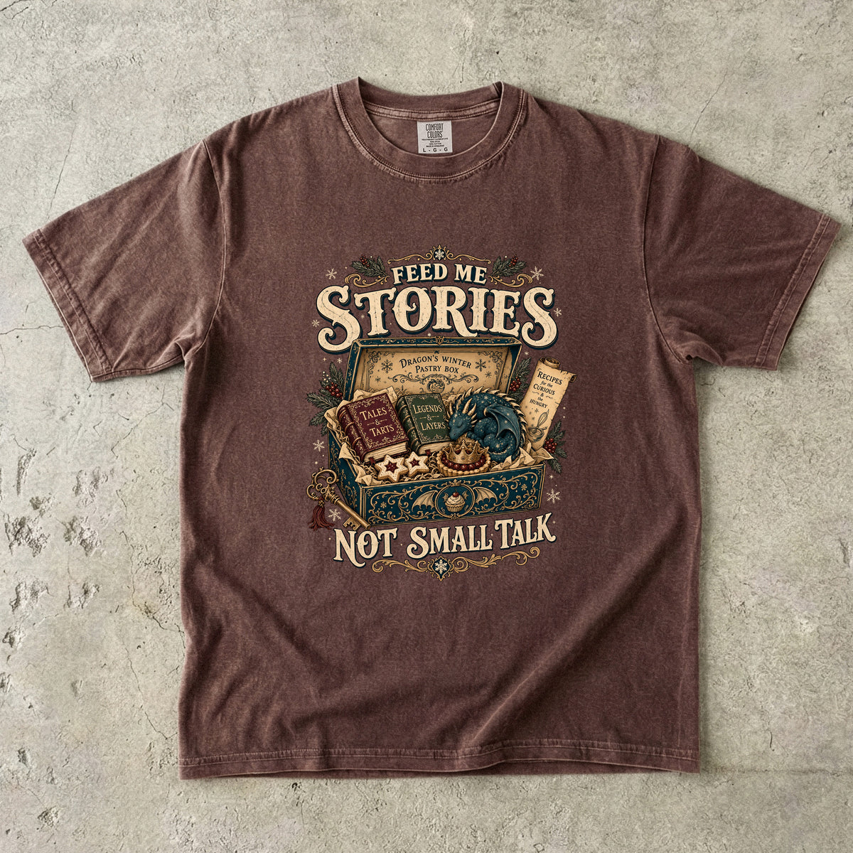 Feed Me Stories, Not Small Talk Romantasy Reader T-Shirt