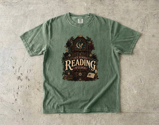 It’s Always Reading O’Clock Romantasy Reader T-Shirt