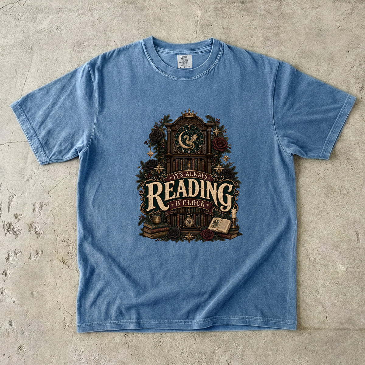 It’s Always Reading O’Clock Romantasy Reader T-Shirt