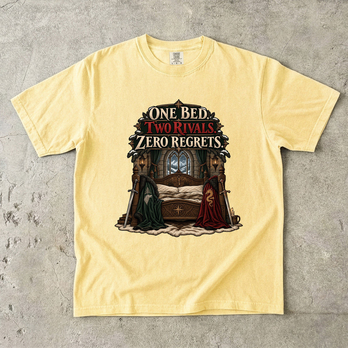 One Bed, Two Rivals, Zero Regrets Romantasy Reader T-Shirt
