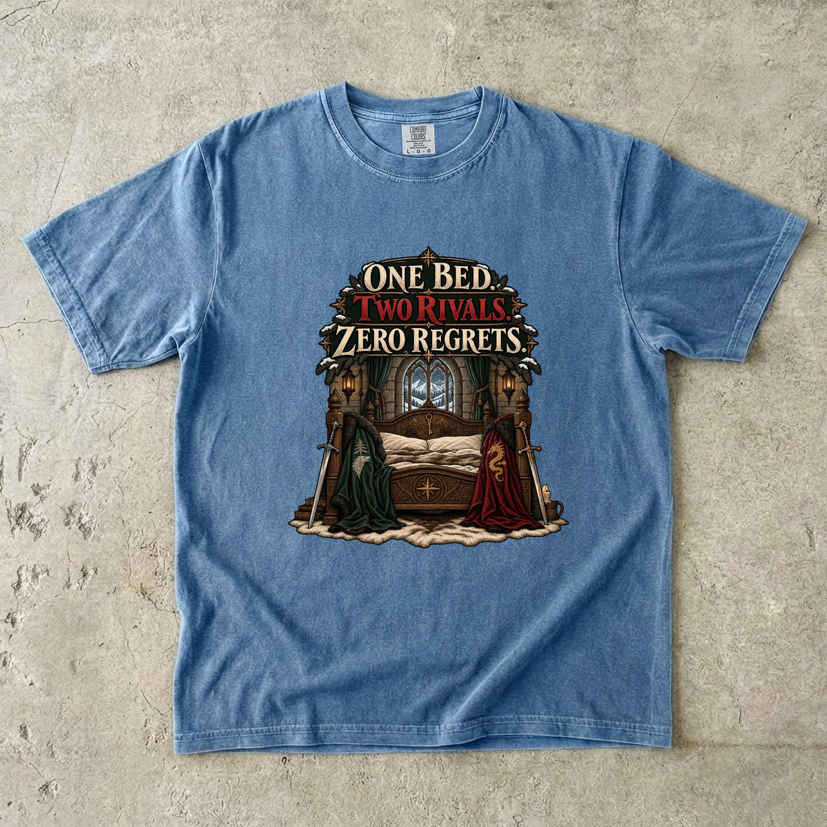 One Bed, Two Rivals, Zero Regrets Romantasy Reader T-Shirt