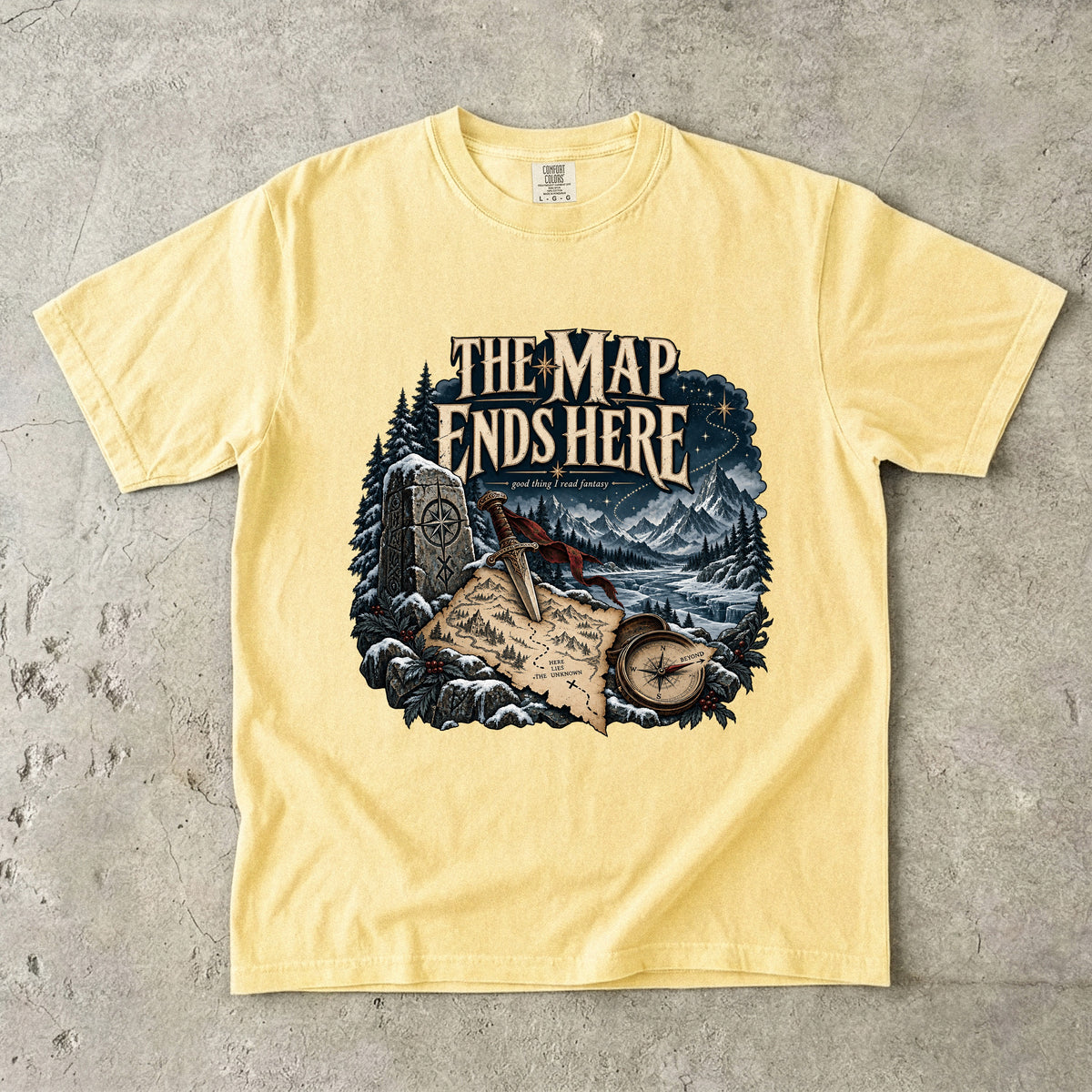 The Map Ends Here Romantasy Reader T-Shirt