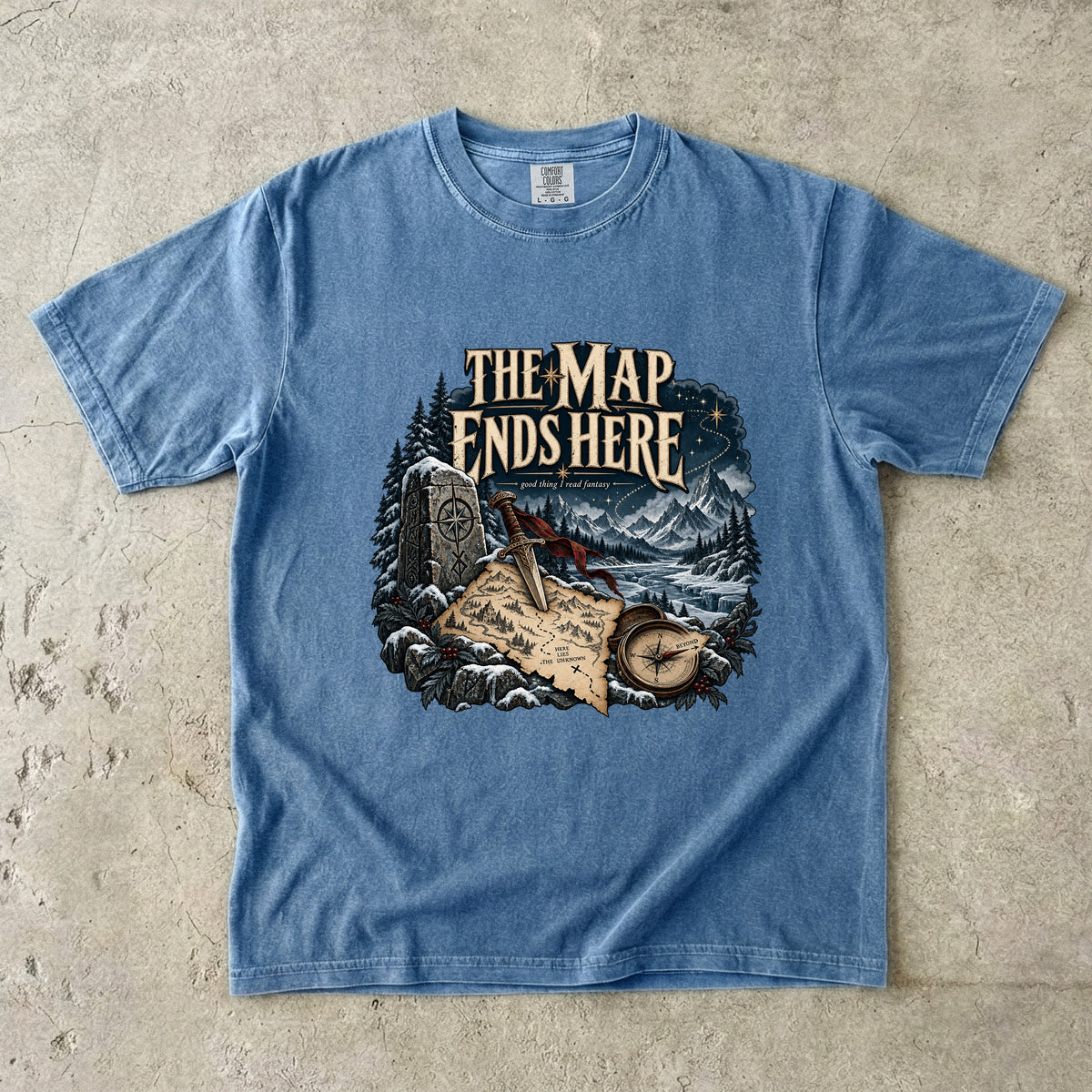 The Map Ends Here Romantasy Reader T-Shirt