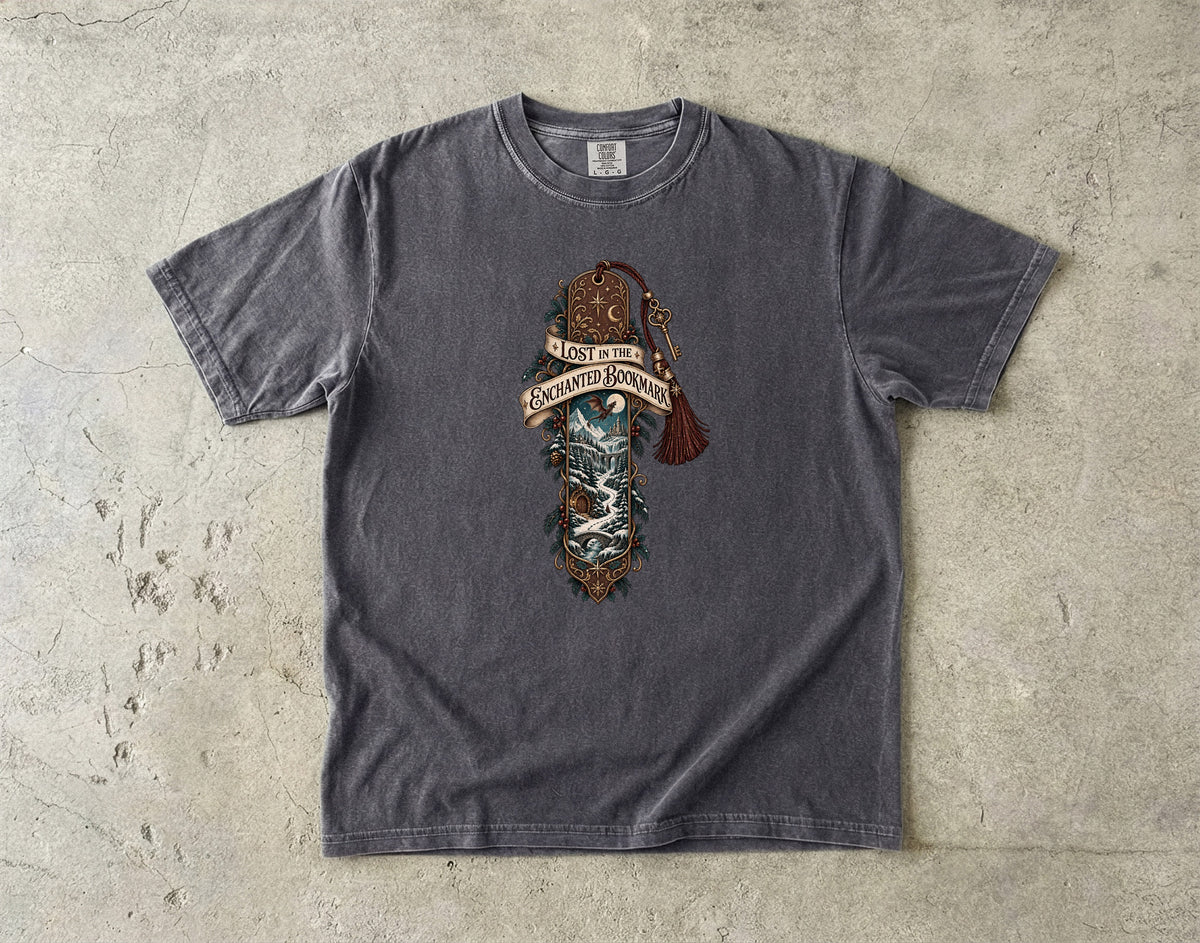 Lost in the Enchanted Bookmark Romantasy Reader T-Shirt