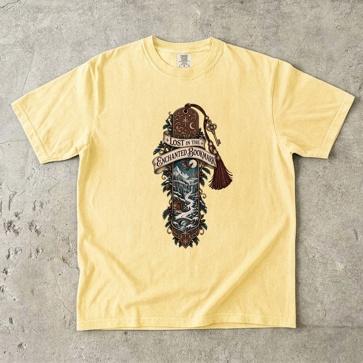 Lost in the Enchanted Bookmark Romantasy Reader T-Shirt