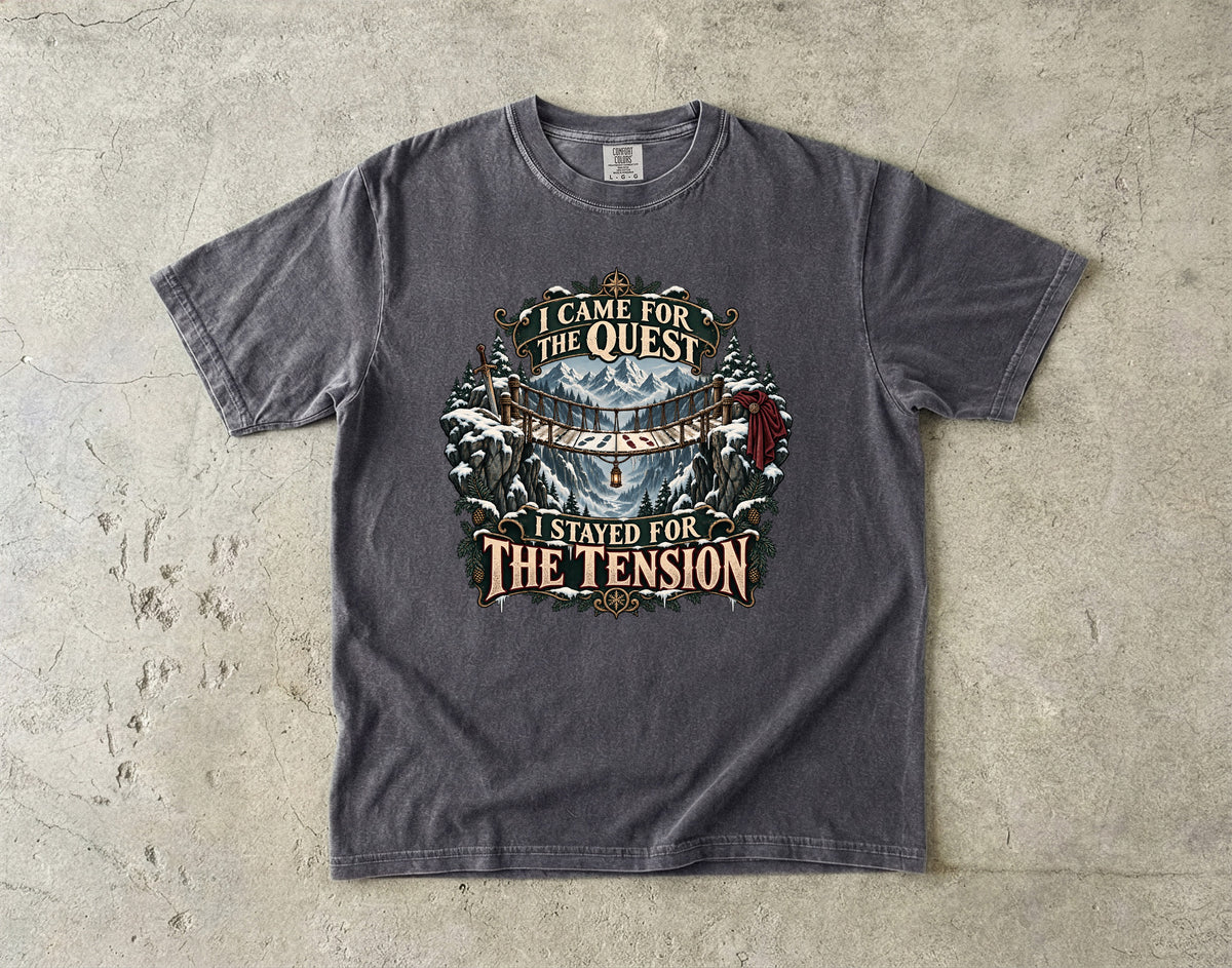 I Came for the Quest, I Stayed for the Tension Romantasy Reader T-Shirt