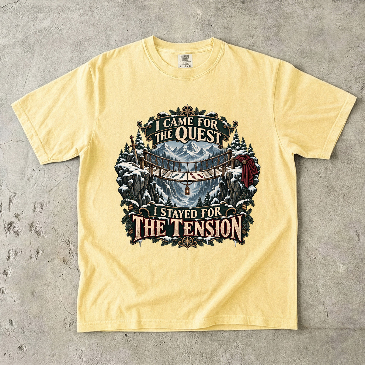 I Came for the Quest, I Stayed for the Tension Romantasy Reader T-Shirt