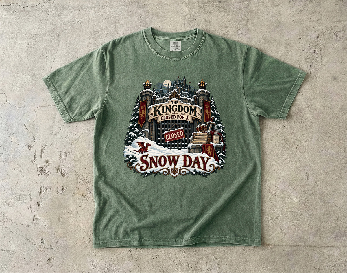 The Kingdom Closed for a Snow Day Romantasy Reader T-Shirt
