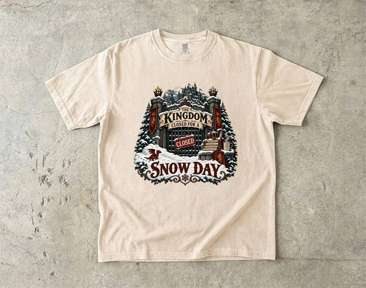 The Kingdom Closed for a Snow Day Romantasy Reader T-Shirt