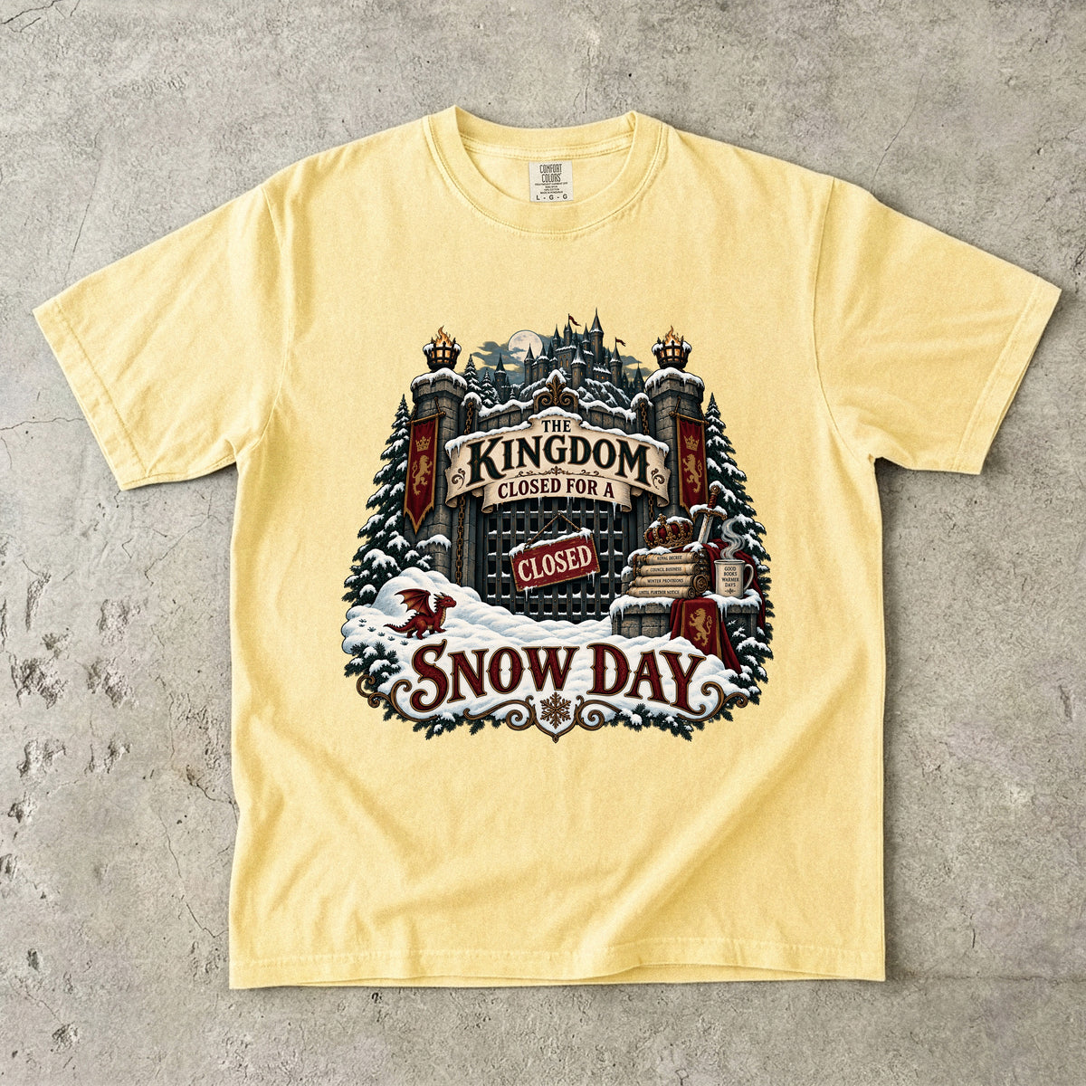 The Kingdom Closed for a Snow Day Romantasy Reader T-Shirt