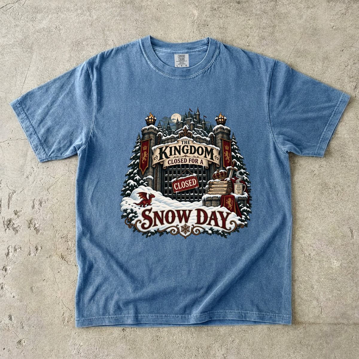 The Kingdom Closed for a Snow Day Romantasy Reader T-Shirt