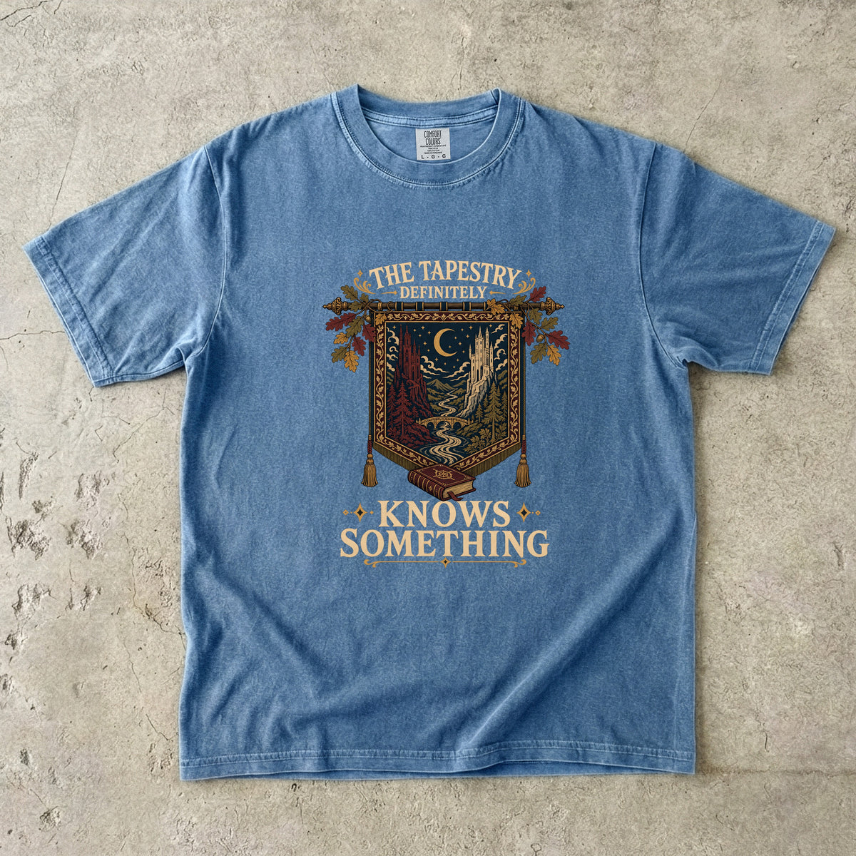The Tapestry Definitely Knows Something Romantasy Reader T-Shirt